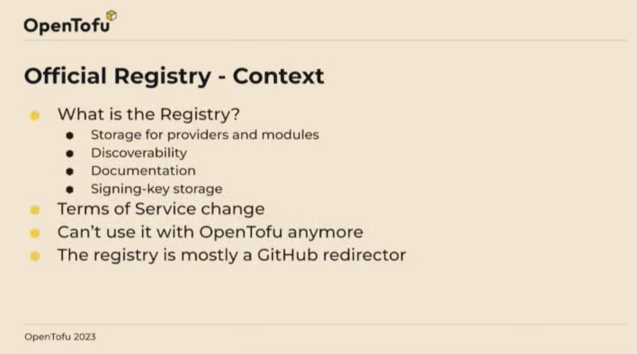 Official Registry - Context